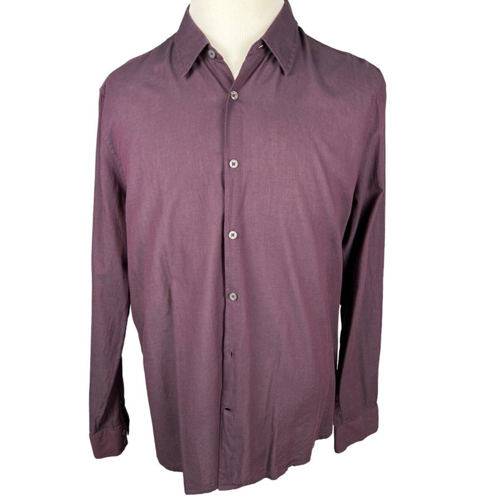 John Varvatos Purple 100% Cotton Long Sleeve Button Down Shirt Size XL